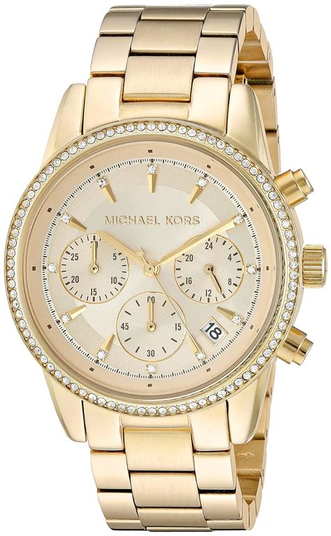 michael kors women's watch with crystals|mk6356.